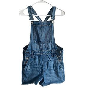 Madewell Adirondack Short Overalls Denim Blue Jean Women S
